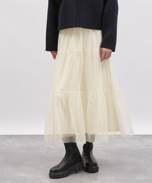 LAKOLE（ラコレ）の「チュールティアードスカート / 997016（スカート・レディース・オフホワイト/ブラック/アイボリー・SMALL/MEDIUM）」の19枚目の写真