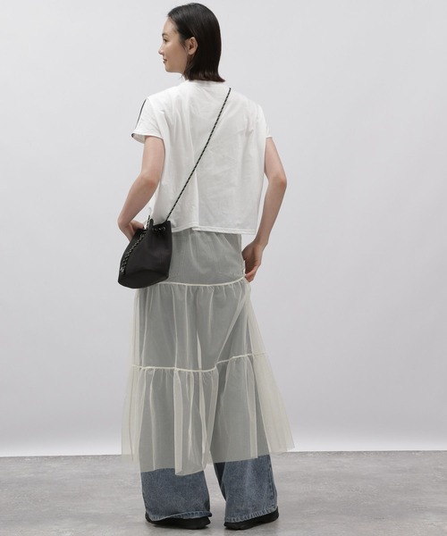 LAKOLE（ラコレ）の「チュールティアードスカート / 997016（スカート・レディース・オフホワイト/ブラック/アイボリー・SMALL/MEDIUM）」の6枚目の写真