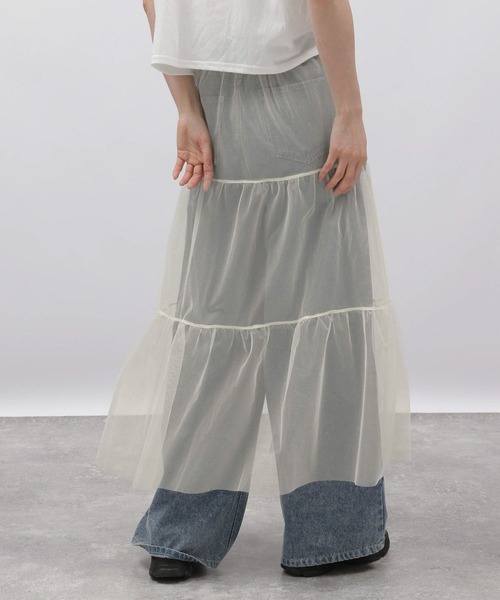 LAKOLE（ラコレ）の「チュールティアードスカート / 997016（スカート・レディース・オフホワイト/ブラック/アイボリー・SMALL/MEDIUM）」の8枚目の写真