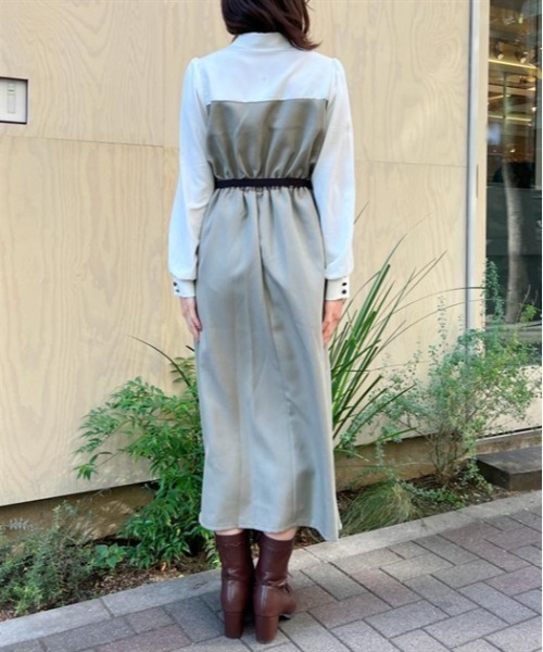 axes femme（アクシーズファム）の「ベルト風ドッキングワンピース（ワンピース・レディース・グレー/ブラック/カーキ・FREE）」の9枚目の写真