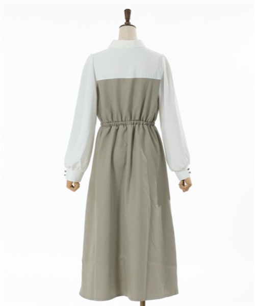 axes femme（アクシーズファム）の「ベルト風ドッキングワンピース（ワンピース・レディース・グレー/ブラック/カーキ・FREE）」の12枚目の写真