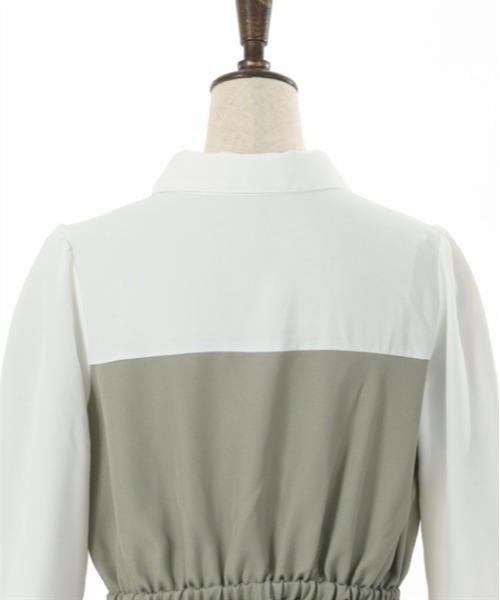 axes femme（アクシーズファム）の「ベルト風ドッキングワンピース（ワンピース・レディース・グレー/ブラック/カーキ・FREE）」の16枚目の写真