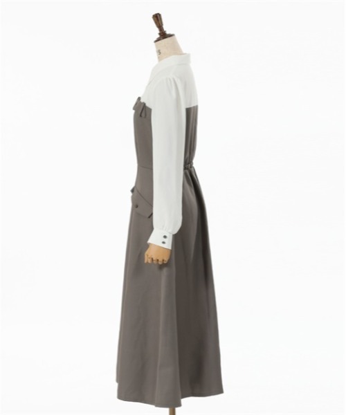 axes femme（アクシーズファム）の「ベルト風ドッキングワンピース（ワンピース・レディース・グレー/ブラック/カーキ・FREE）」の19枚目の写真