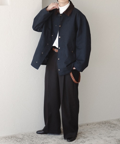 epnok（エプノック）の「襟コーデュロイブルゾン（ミリタリージャケット・メンズ・ネイビー/カーキ/ブラック・LARGE/MEDIUM）」の18枚目の写真