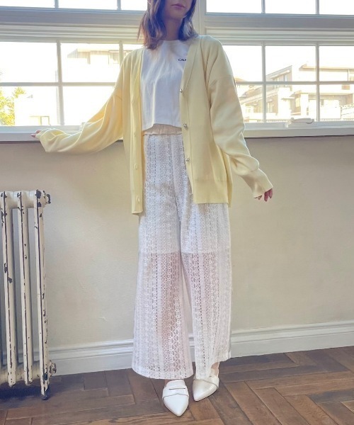 CALNAMUR(カルナムール)の「レースラインパンツ(その他パンツ・レディース・ホワイト/ブラック・FREE)」の4枚目の写真