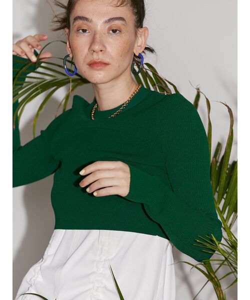 UN3D.（アンスリード）の「SHORT KT TOP / ショートニットトップ（ニット/セーター・レディース・ブラック/ブルー/グリーン・36/38）」の13枚目の写真