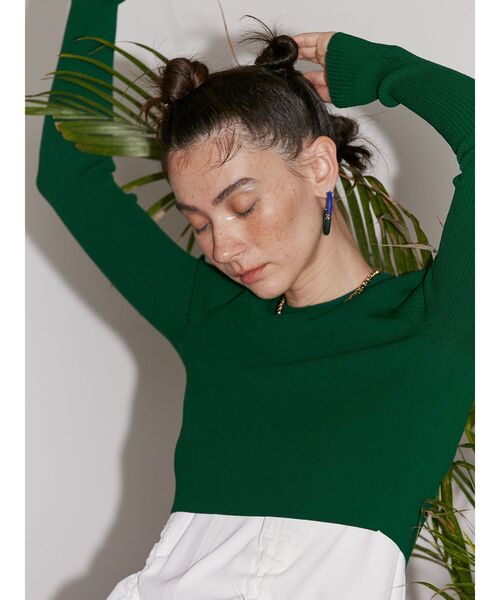 UN3D.（アンスリード）の「SHORT KT TOP / ショートニットトップ（ニット/セーター・レディース・ブラック/ブルー/グリーン・36/38）」の14枚目の写真