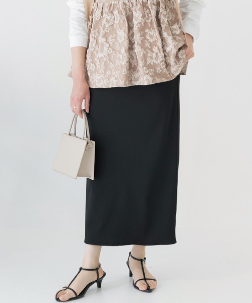 INCEDE（インシード）の「リブカットタイトスカート（スカート・レディース・レッド/アイボリー/ブラック/チャコールグレー/オレンジ・M/L/LL/3L/4L）」の3枚目の写真