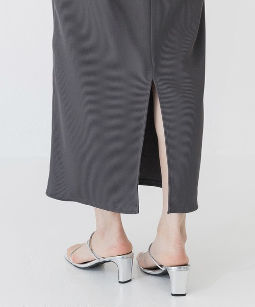 INCEDE（インシード）の「リブカットタイトスカート（スカート・レディース・レッド/アイボリー/ブラック/チャコールグレー/オレンジ・M/L/LL/3L/4L）」の8枚目の写真