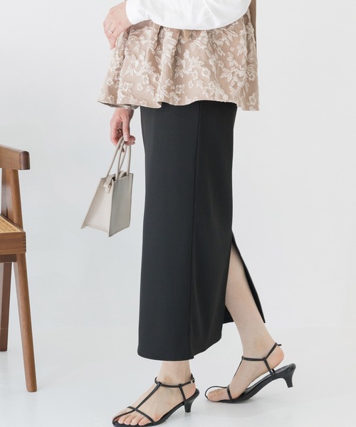 INCEDE（インシード）の「リブカットタイトスカート（スカート・レディース・レッド/アイボリー/ブラック/チャコールグレー/オレンジ・M/L/LL/3L/4L）」の20枚目の写真