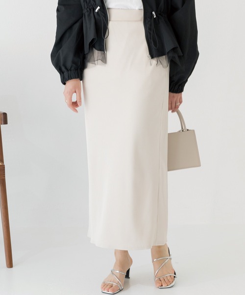 INCEDE（インシード）の「リブカットタイトスカート（スカート・レディース・レッド/アイボリー/ブラック/チャコールグレー/オレンジ・M/L/LL/3L/4L）」の9枚目の写真