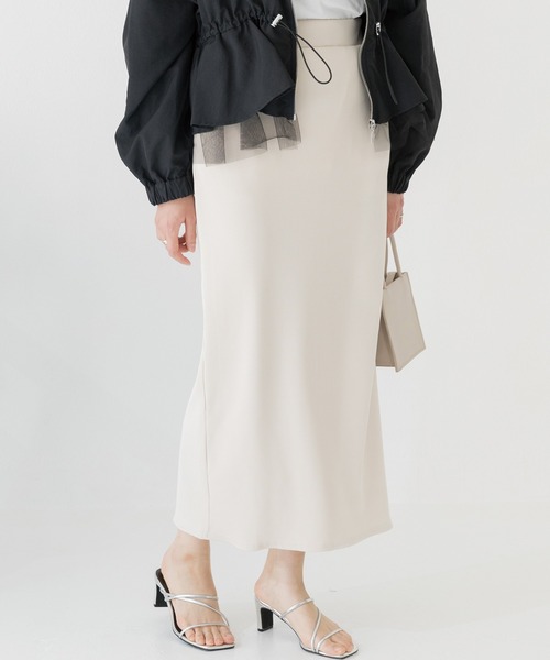 INCEDE（インシード）の「リブカットタイトスカート（スカート・レディース・レッド/アイボリー/ブラック/チャコールグレー/オレンジ・M/L/LL/3L/4L）」の10枚目の写真