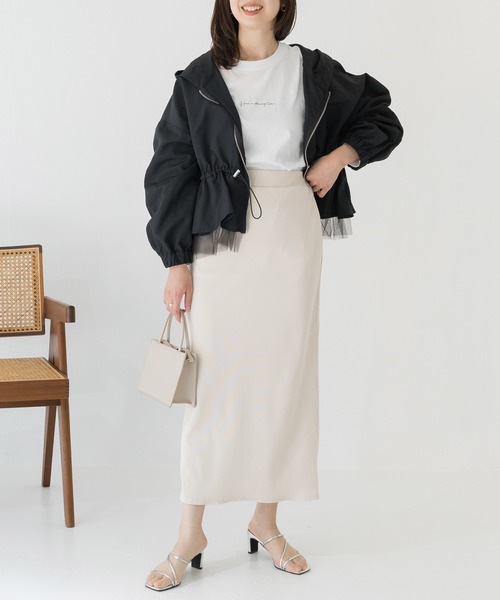 INCEDE（インシード）の「リブカットタイトスカート（スカート・レディース・レッド/アイボリー/ブラック/チャコールグレー/オレンジ・M/L/LL/3L/4L）」の15枚目の写真