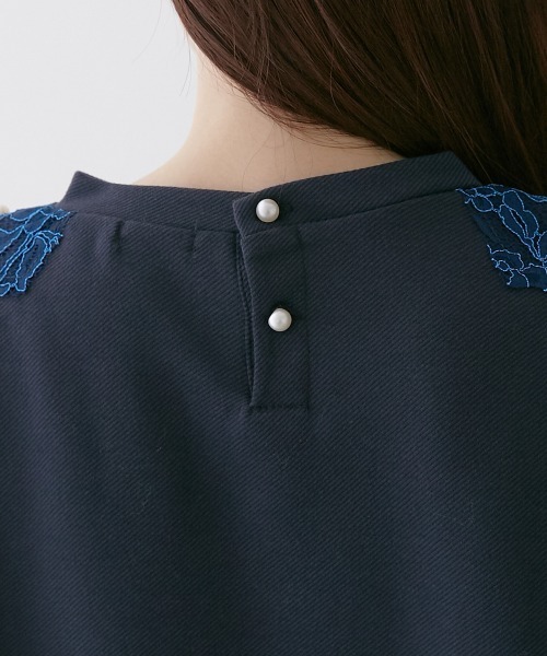 nissen（ニッセン）の「【販売終了】カットツイル　肩レーストップス（Tシャツ/カットソー・レディース・アイボリー/ネイビー・M/L/LL）」の19枚目の写真