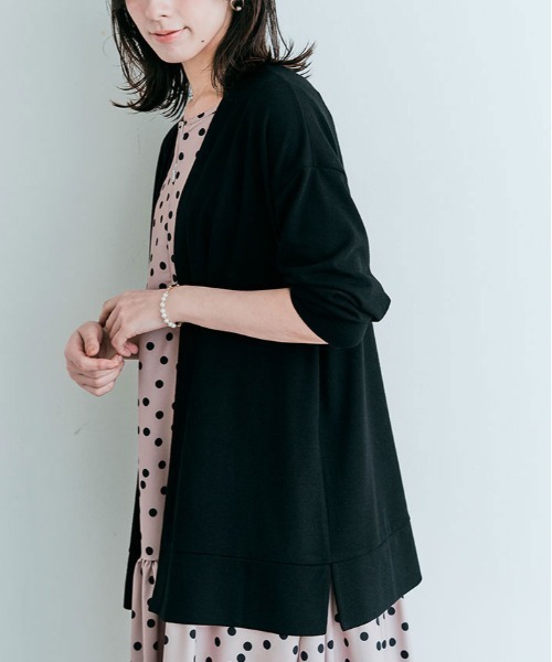 kirakiraShop(キラキラショップ)の「ノーボタン ニットソー カーディガン(カーディガン/ボレロ・レディース・ネイビー/ブラック/ブルー/ホワイト/モカ・FREE)」の14枚目の写真