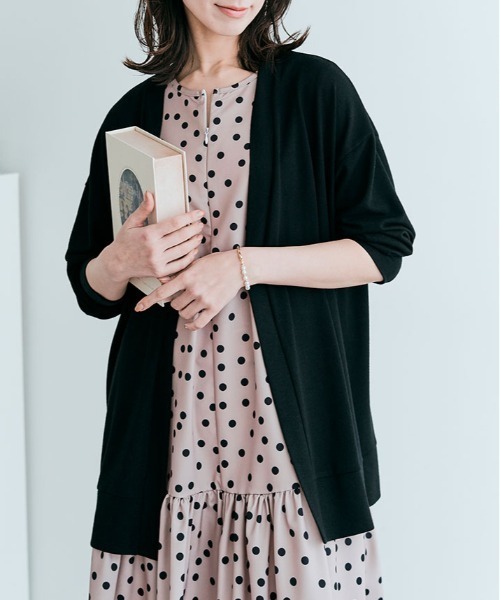 kirakiraShop(キラキラショップ)の「ノーボタン ニットソー カーディガン(カーディガン/ボレロ・レディース・ネイビー/ブラック/ブルー/ホワイト/モカ・FREE)」の18枚目の写真