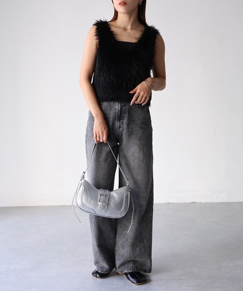 前後2WAYシャギーニットベスト