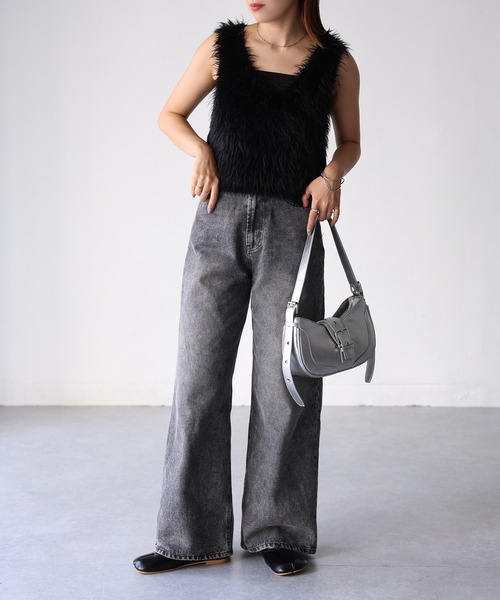 前後2WAYシャギーニットベスト