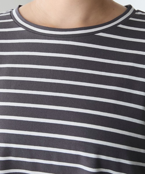 forksy.(フォルクシー)の「【forksy.】ボーダーボリュームスリーブフリルロンT(Tシャツ/カットソー・レディース・ホワイト系その他/ピンク系その他/ブラック系その他・FREE)」の5枚目の写真