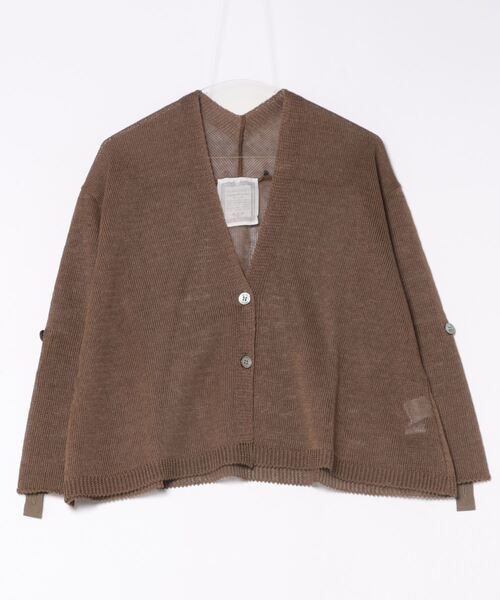 BEARDSLEY（ビアズリー）の「リネンショートカーデ（カーディガン/ボレロ・レディース・ベージュ/オリーブ/ブラック/グレー/カーキ・FREE）」の5枚目の写真