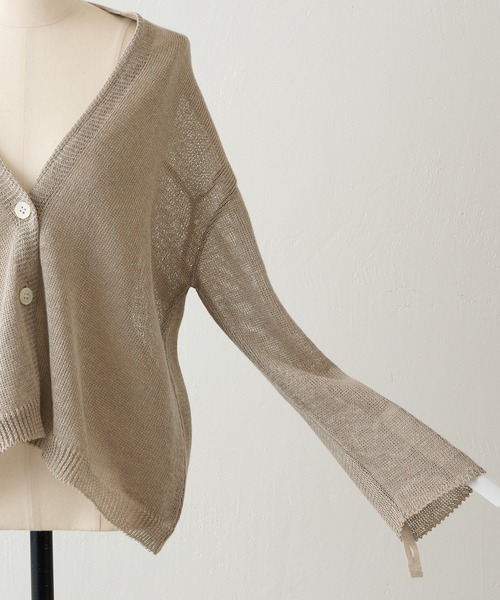 BEARDSLEY（ビアズリー）の「リネンショートカーデ（カーディガン/ボレロ・レディース・ベージュ/オリーブ/ブラック/グレー/カーキ・FREE）」の19枚目の写真