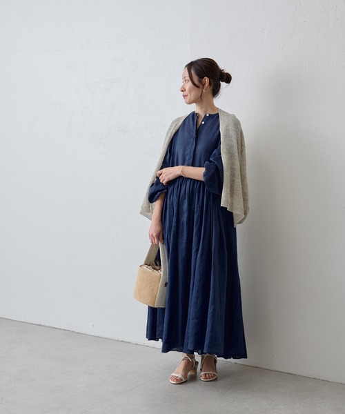 BEARDSLEY（ビアズリー）の「リネンショートカーデ（カーディガン/ボレロ・レディース・ベージュ/オリーブ/ブラック/グレー/カーキ・FREE）」の15枚目の写真