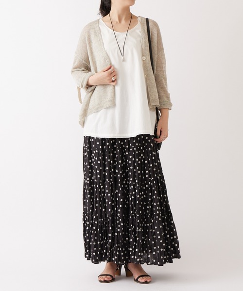 BEARDSLEY（ビアズリー）の「リネンショートカーデ（カーディガン/ボレロ・レディース・ベージュ/オリーブ/ブラック/グレー/カーキ・FREE）」の9枚目の写真