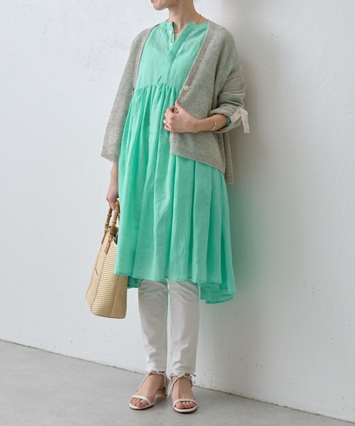 BEARDSLEY（ビアズリー）の「リネンショートカーデ（カーディガン/ボレロ・レディース・ベージュ/オリーブ/ブラック/グレー/カーキ・FREE）」の12枚目の写真