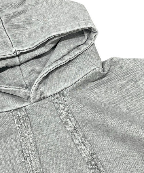 XU（エックスユー）の「ストリートファッション XU エックスユー set up design pigment hoodie フーディー パーカー ロゴパーカー オーバーサイズ ピグメント 長袖トップス 韓国ストリート 韓国ファッション（パーカー・メンズ・グレー/ダークグレー・ONE SIZE）」の14枚目の写真