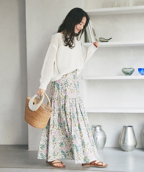 La boutique BonBon（ラブティックボンボン）の「メッシュニット（ニット/セーター・レディース・ライトグレー/オフホワイト/モカ・FREE）」の8枚目の写真