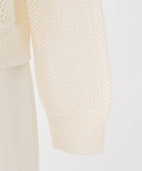 La boutique BonBon（ラブティックボンボン）の「メッシュニット（ニット/セーター・レディース・ライトグレー/オフホワイト/モカ・FREE）」の14枚目の写真