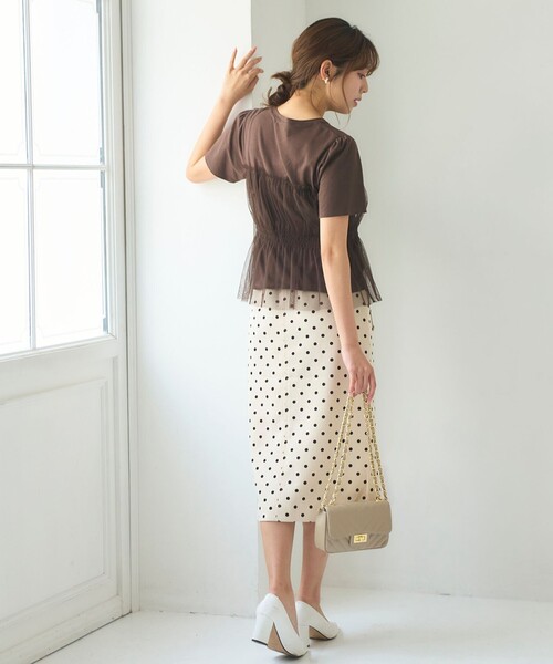 Feroux（フェルゥ）の「パールポイントフラップ スカート（スカート・レディース・アイボリー系9/ネイビー系/スカイブルー系/オレンジ系・1/2）」の17枚目の写真