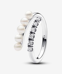 PANDORA（パンドラ）の「パール ＆ パヴェ シルバー オープンリング（リング）」