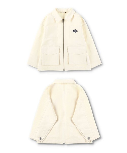 BRANSHES(ブランシェス)の「ビッグポケット付きワークジャケット(ブルゾン・キッズ・カーキオリーブ/アイボリー・100/110/120/150/140/90/130)」の15枚目の写真