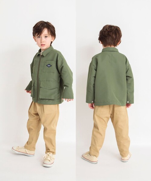BRANSHES(ブランシェス)の「ビッグポケット付きワークジャケット(ブルゾン・キッズ・カーキオリーブ/アイボリー・100/110/120/150/140/90/130)」の10枚目の写真