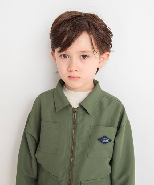 BRANSHES(ブランシェス)の「ビッグポケット付きワークジャケット(ブルゾン・キッズ・カーキオリーブ/アイボリー・100/110/120/150/140/90/130)」の9枚目の写真