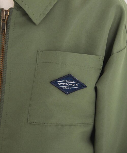 BRANSHES(ブランシェス)の「ビッグポケット付きワークジャケット(ブルゾン・キッズ・カーキオリーブ/アイボリー・100/110/120/150/140/90/130)」の8枚目の写真