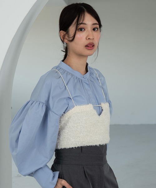 Amiur(エミレ)の「tape yarn back ribbon bustier / テープヤーンバックリボンビスチェ(ベスト・レディース・アイボリー/オレンジ系その他/ベージュ・FREE)」の21枚目の写真