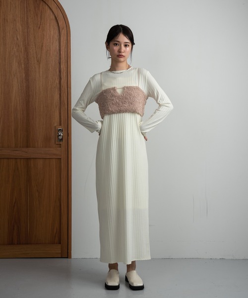 Amiur(エミレ)の「tape yarn back ribbon bustier / テープヤーンバックリボンビスチェ(ベスト・レディース・アイボリー/オレンジ系その他/ベージュ・FREE)」の8枚目の写真