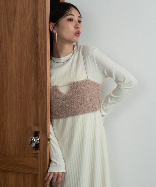 Amiur(エミレ)の「tape yarn back ribbon bustier / テープヤーンバックリボンビスチェ(ベスト・レディース・アイボリー/オレンジ系その他/ベージュ・FREE)」の10枚目の写真
