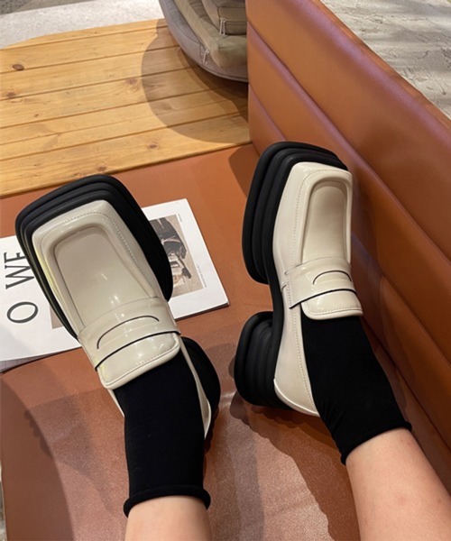 HALEY PESCA（ヘーリーペスカ）の「HALEY PESCA/スクエアトゥ 厚底ローファー（ローファー・レディース・ブラック・36/38/40）」の7枚目の写真