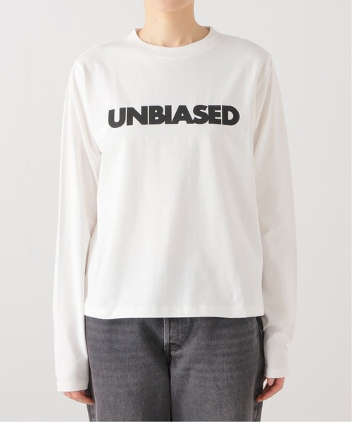 JOURNAL STANDARD（ジャーナルスタンダード）の「《追加》UNBIASEDロングスリーブ TEE（Tシャツ/カットソー・レディース・ホワイト/チャコールグレー・FREE）」の4枚目の写真