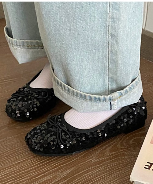 SHEENA(シーナ)の「スパンコールバレエシューズ(バレエシューズ・レディース・ブラック/シルバー・23.5㎝/24.0cm/24.5cm)」の14枚目の写真