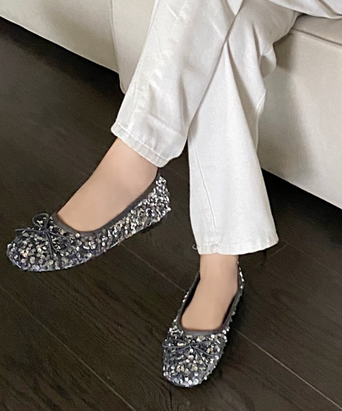 SHEENA(シーナ)の「スパンコールバレエシューズ(バレエシューズ・レディース・ブラック/シルバー・23.5㎝/24.0cm/24.5cm)」の11枚目の写真