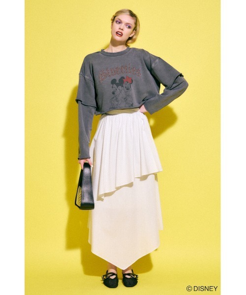 Disney SERIES CREATED by MUS(ディズニーシリーズクリエイテッドバイエムユーエス)の「MD LAYERED LIKE プルオーバー(Tシャツ/カットソー・レディース・ライトブラック/ピンク/オフホワイト・FREE)」の5枚目の写真