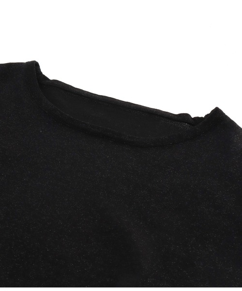 LATINA（ラティーナ）の「ウエスト開き ラメ ニットソー クルーネック 長袖（Tシャツ/カットソー・レディース・ブラック・FREE）」の7枚目の写真