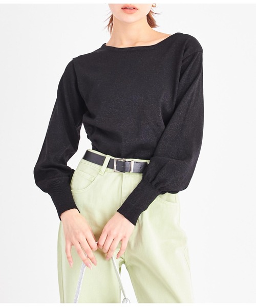 LATINA（ラティーナ）の「ウエスト開き ラメ ニットソー クルーネック 長袖（Tシャツ/カットソー・レディース・ブラック・FREE）」の12枚目の写真