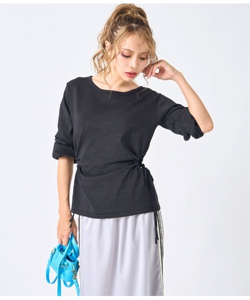 LATINA（ラティーナ）の「ウエスト開き ラメ ニットソー クルーネック 長袖（Tシャツ/カットソー・レディース・ブラック・FREE）」の22枚目の写真