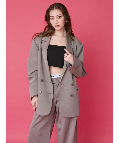 EVRIS(エヴリス)の「ロゴラインタックワイドパンツ【セットアップ着用可能】(その他パンツ・レディース・ブラック/グレー・MEDIUM/SMALL)」の21枚目の写真