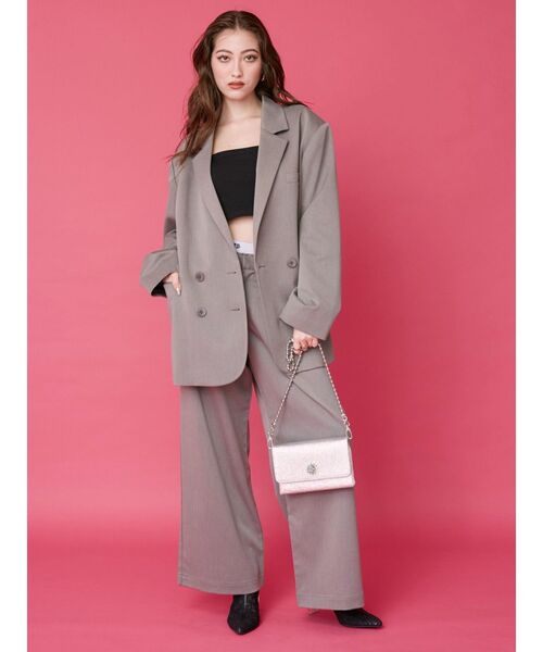 EVRIS(エヴリス)の「ロゴラインタックワイドパンツ【セットアップ着用可能】(その他パンツ・レディース・ブラック/グレー・MEDIUM/SMALL)」の22枚目の写真